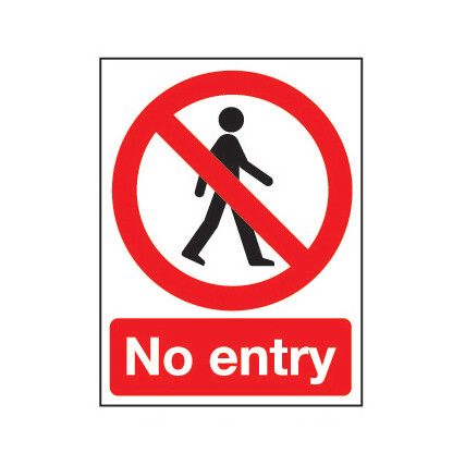 No Entry Rigid PVC Sign 297 x 420mm