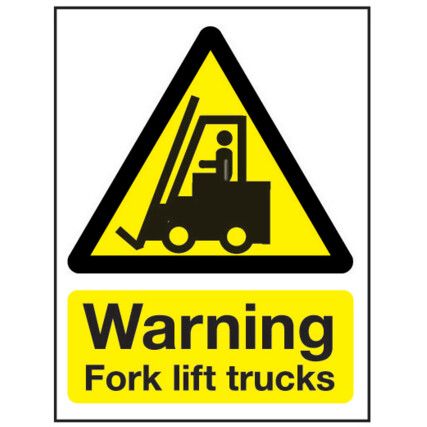 Fork Lift Trucks Vinyl Warning Sign 150mm x 200mm