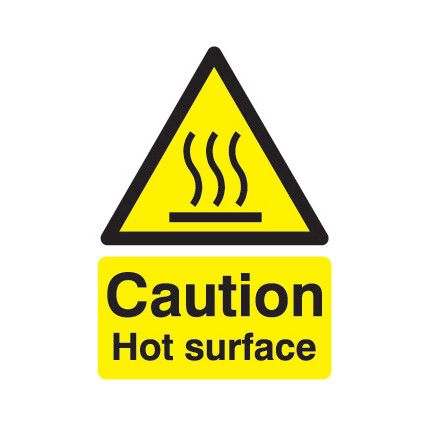 Hot Surface Vinyl Caution Sign 148mm x 210mm