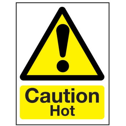 Hot Wall Sign Caution Sign 150mm x 200mm