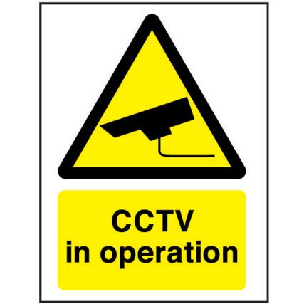 CCTV in Operation Rigid PVC Warning Sign 148mm x 210mm