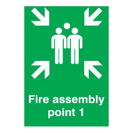 Fire Assembly Point Rigid PVC Sign - 297 x 420mm