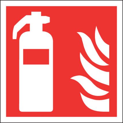 Fire Extinguisher Rigid PVC Sign 200mm x 200mm