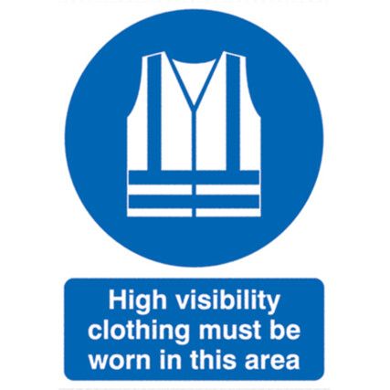 Hi-Visibility Clothing Must be Worn Rigid PVC Sign 420mm x 594mm