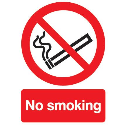 No Smoking Rigid PVC Sign 210mm x 297mm