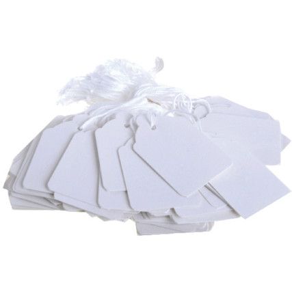 E-23 Strung Tickets - 30x21 mm White (Pack of 1000)