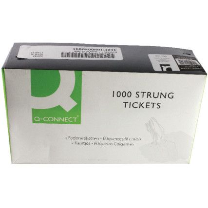 E-29 Strung Tickets - 70x44 mm White (Pack of 1000)