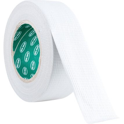 Duct Tape, Waterproof Polyethylene Coated Cloth, White, 50mm x 50m