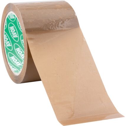 Packaging Tape, Polypropylene, Brown, 72mm x 66m, Pack of 5