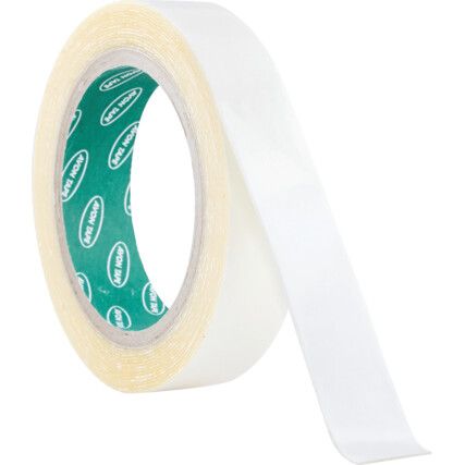 Double Sided Tape, White, 25mm x 5m