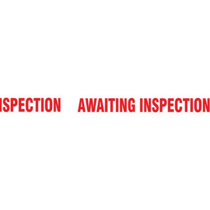 'Awaiting Inspection' Adhesive Safety Tape, Vinyl, White, 50mm x 66m, Pack of 5