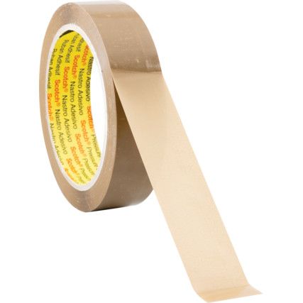 Scotch® 371 Packaging Tape, Polypropylene, Brown, 25mm x 66m