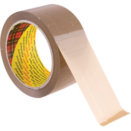 Scotch® 371 Packaging Tape, Polypropylene, Brown, 48mm x 66m