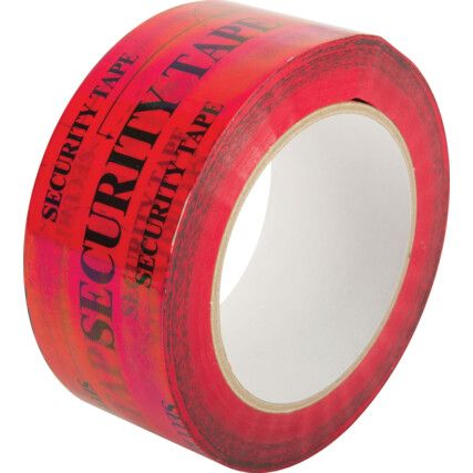 'Tamper Evident Security' Adhesive Safety Tape, Polypropylene, Red, 48mm x 50