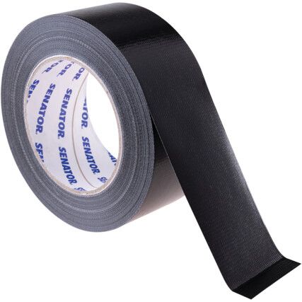 Duct Tape, Polycloth, Black, 50mm x 50m