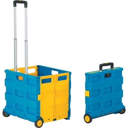 Folding Box Truck, 35kg Capacity, 990mm x 390mm, Blue and Yellow