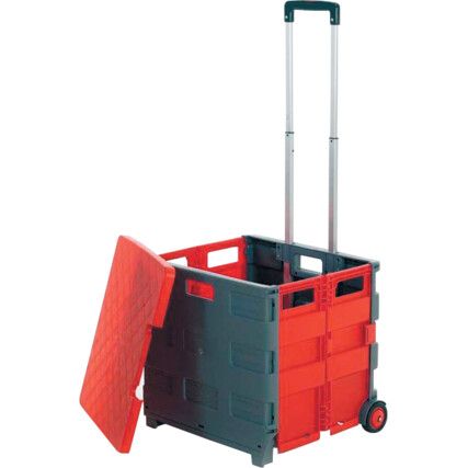 Folding Box Truck, 35kg Capacity, 990mm x 390mm, Red and Grey
