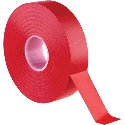 AT7 Electrical Tape, PVC, Red, 19mm x 33m, Pack of 1
