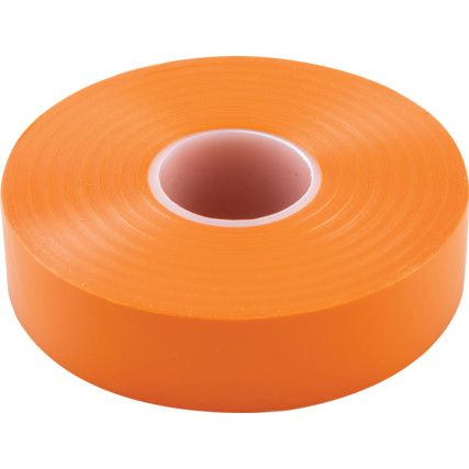 Electrical Tape, PVC, Orange, 19mm x 33m, Pack of 10