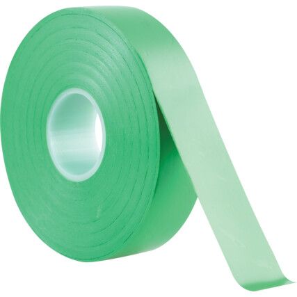 Electrical Tape, PVC, Green, 19mm x 33m, Pack of 10