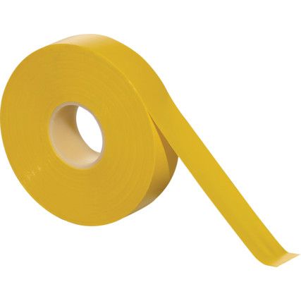 Electrical Tape, PVC, Yellow, 19mm x 33m, Pack of 10