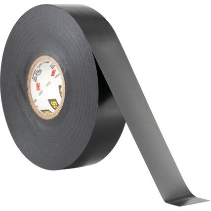 Electrical Tape, PVC, Black, 19mm x 20m, Pack of 1