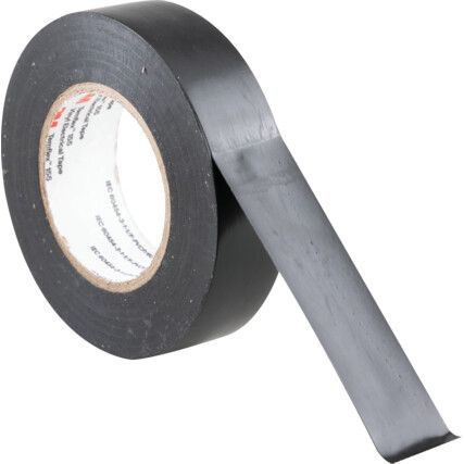 Temflex 155 Electrical Tape, Vinyl, Black, 19mm x 20m, Pack of 1