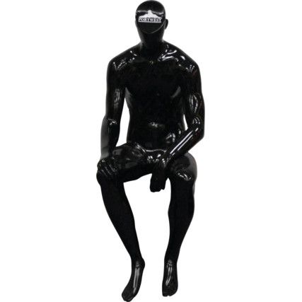 Sitting Mannequin Black Gloss - 150cm Tall