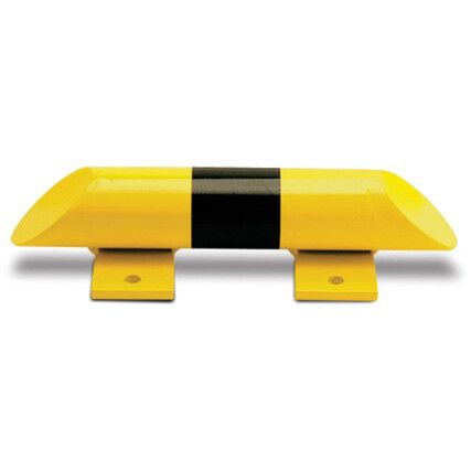 Collision Protection Bar, Circular, Steel, Yellow/Black, 400 x 76 x 86mm