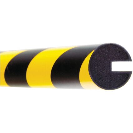 Protection Foam, Semi-Circular, Polyurethane, Yellow/Black, 5m x 40mm x 40mm