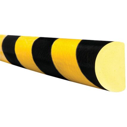 Protection Foam, Semi-Circular, Polyurethane, Yellow/Black, 5m x 40mm