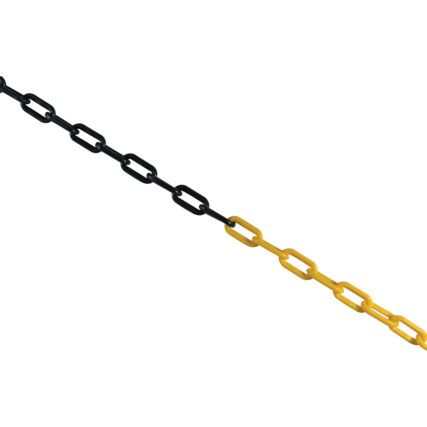 Chain Barrier, Polyethylene, Black/Yellow