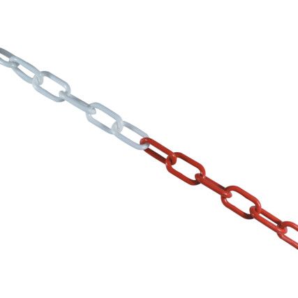 Chain Barrier, Polyethylene, Red/White