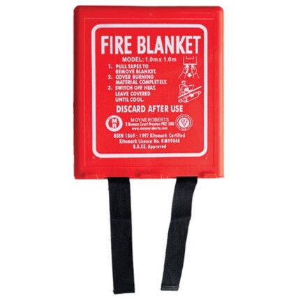 Fire Blanket, Fibreglass, 1m x 1m