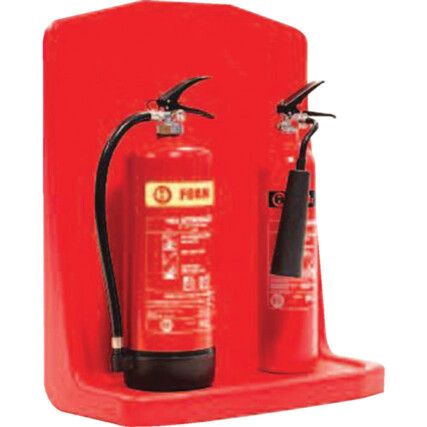 Double Fire Extinguisher Stand, Plastic, Red
