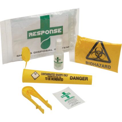 Sharps Disposal Kit, c/w Disinfectant Spray