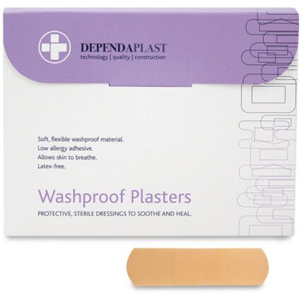 Dependaplast Washproof Plasters, 7cm x 2cm , Pack of 100