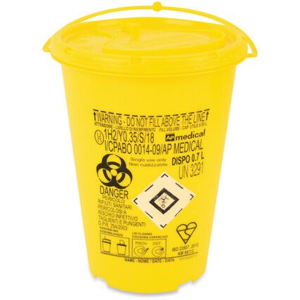 RELIANCE SHARPS CONTAINER 0.7LTR
