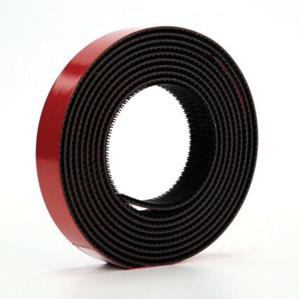 Dual Lock™ Hook and Loop Tape Roll, Black, 25mm x 3m, Pack of 1