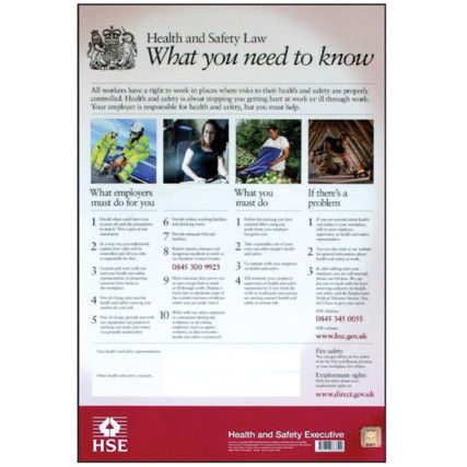HEALTH & SAFETY LAW POSTER -LAM(297 X 420MM)