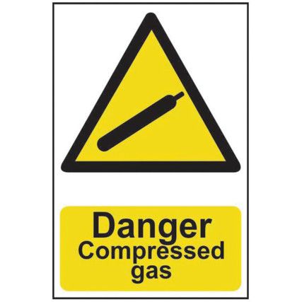 DANGER COMPRESSED GAS - PVC (200X300MM)