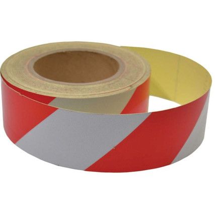 RED/WHITE REFLECTIVE TAPE 50MMX25MTRS
