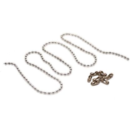 5PCS OF 100MM TAG CHAIN(CHR.PLATED 3.2MM BALL CHAIN),5 CHAINCLASPS