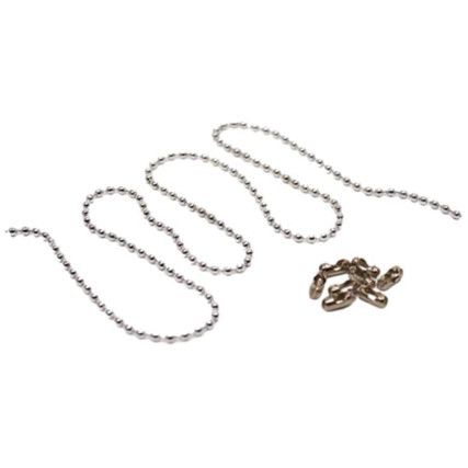 5PCS OF 200MM TAG CHAIN(CHR.PLATED 3.2MM BALL CHAIN),5 CHAINCLASPS