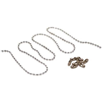 5PCS OF 400MM TAG CHAIN(CHR.PLATED 3.2MM BALL CHAIN),5 CHAINCLASPS