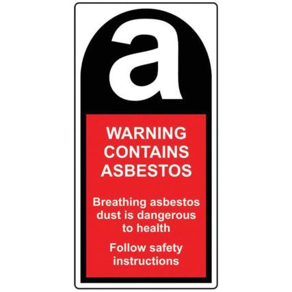 WARNING CONTAINS ASBESTOS (25X50MM, ROLL OF 500 LABELS)