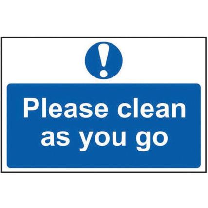 PLEASE CLEAN AS YOU GO - PVC (300X 200MM)