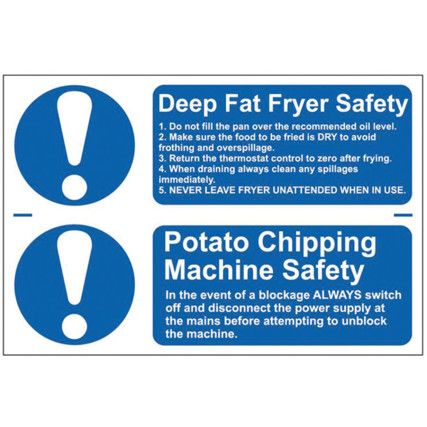 DEEP FAT FRYER SAFETY/POTATOCHIPPING MACHINE SAFETY-PVC(300X200MM)