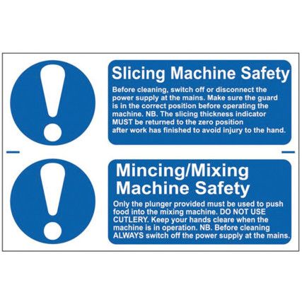 SLICINGMACHINE SAFETY/MINCING/MIXING MACHINE SAFETY-PVC(300X200MM)