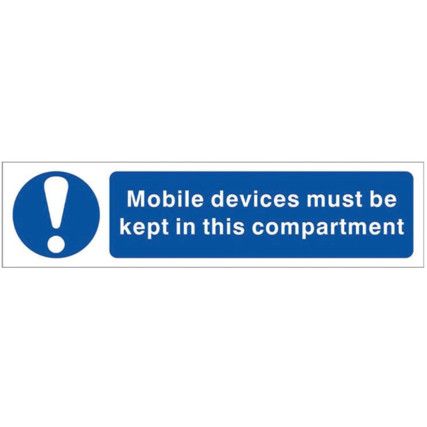 MOBILE DEVICES MUST BE KEPT IN COMPARTMENT-SAV(200X50MM)PK-2